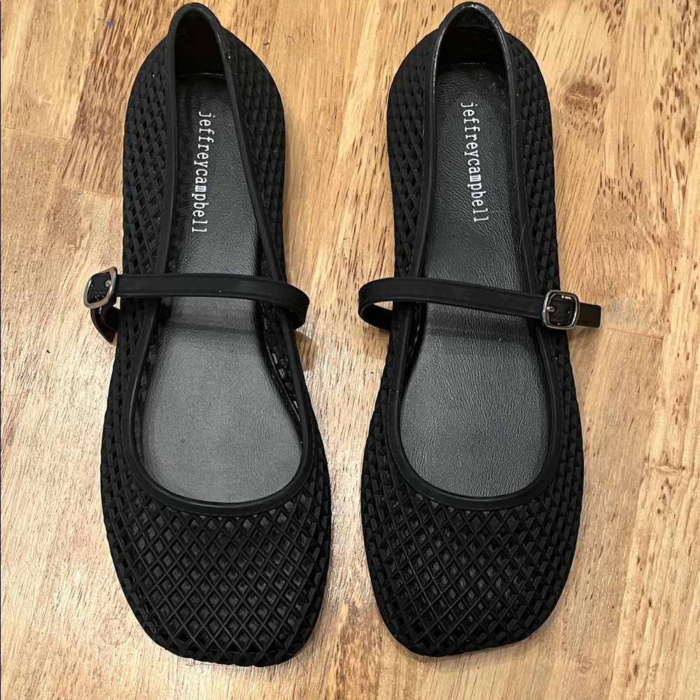 Jeffrey Campbell Black Mary Jane Flats